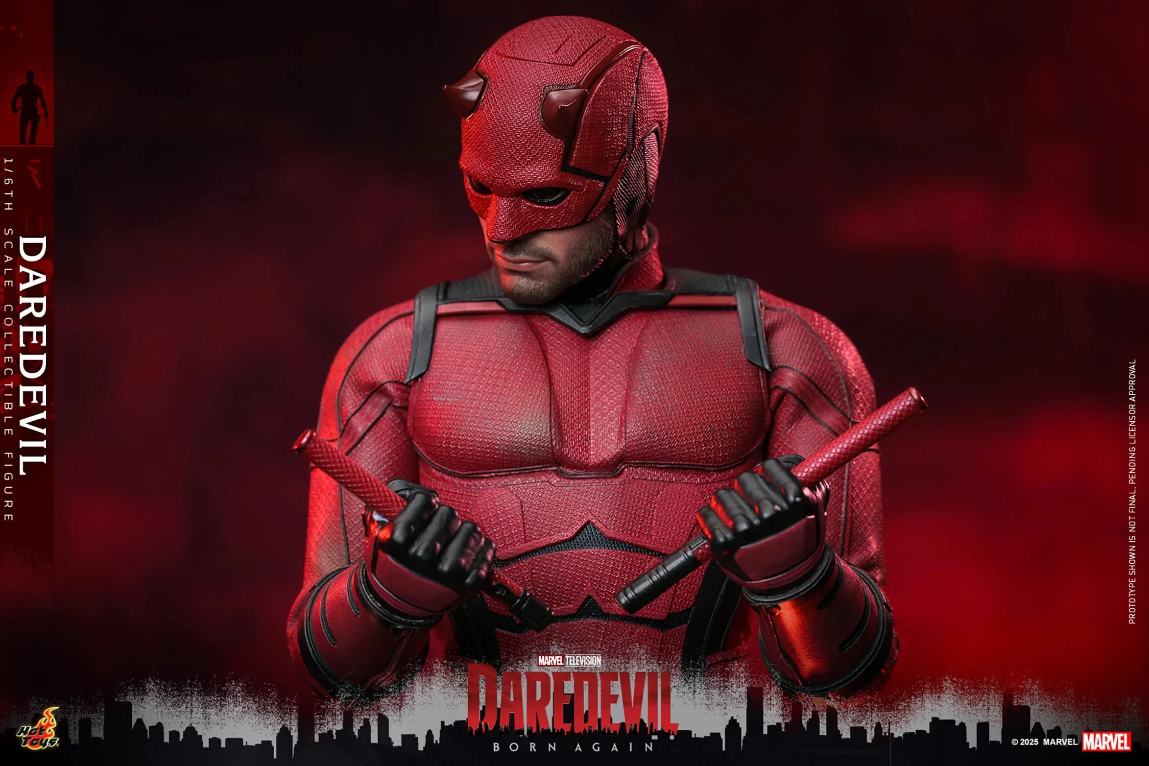 Hot Toys Marvel Comics Disney  Daredevil: Born Again Daredevil 1/6 Scale 12" Collectible Figure