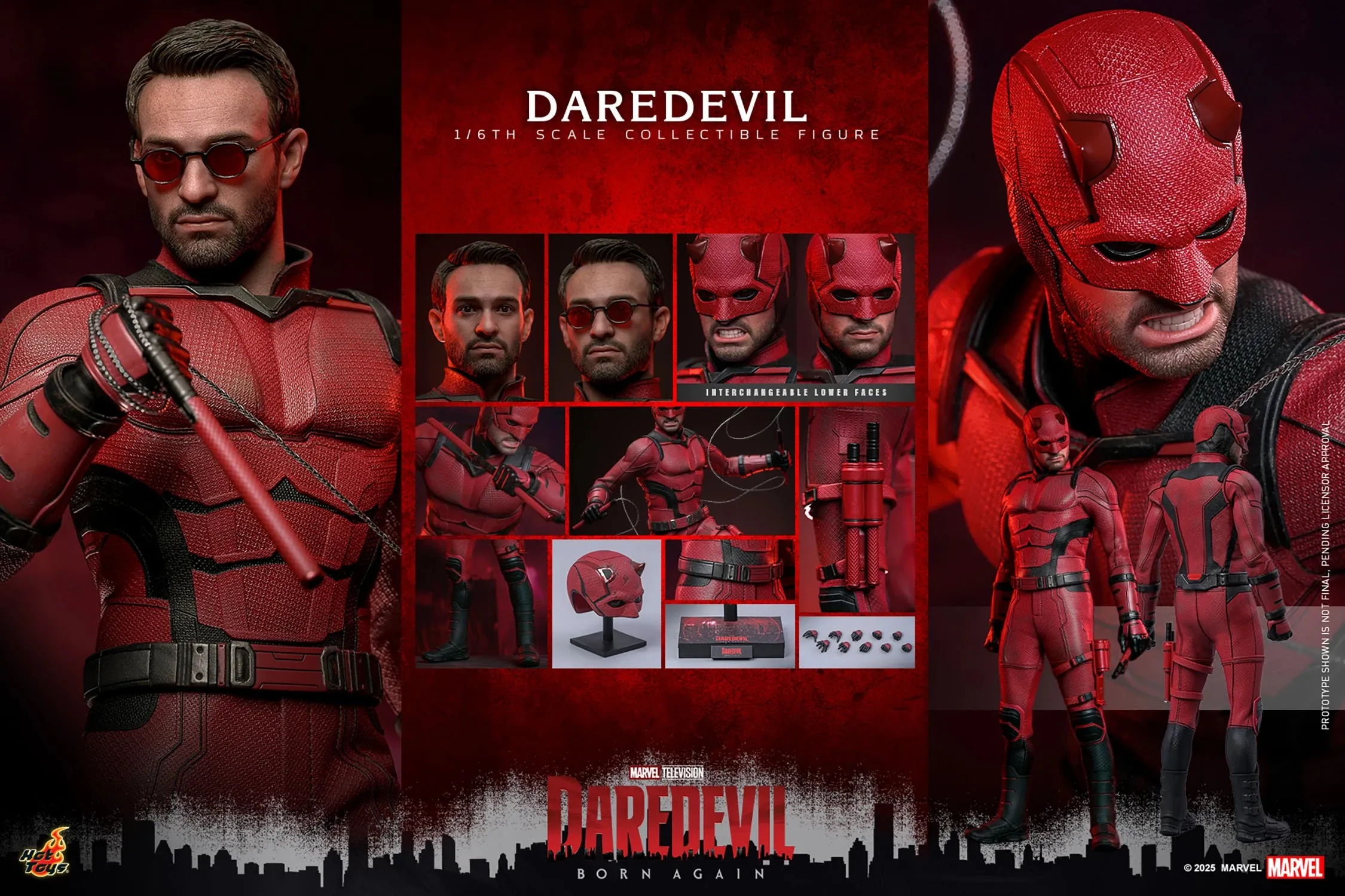 Hot Toys Marvel Comics Disney  Daredevil: Born Again Daredevil 1/6 Scale 12" Collectible Figure