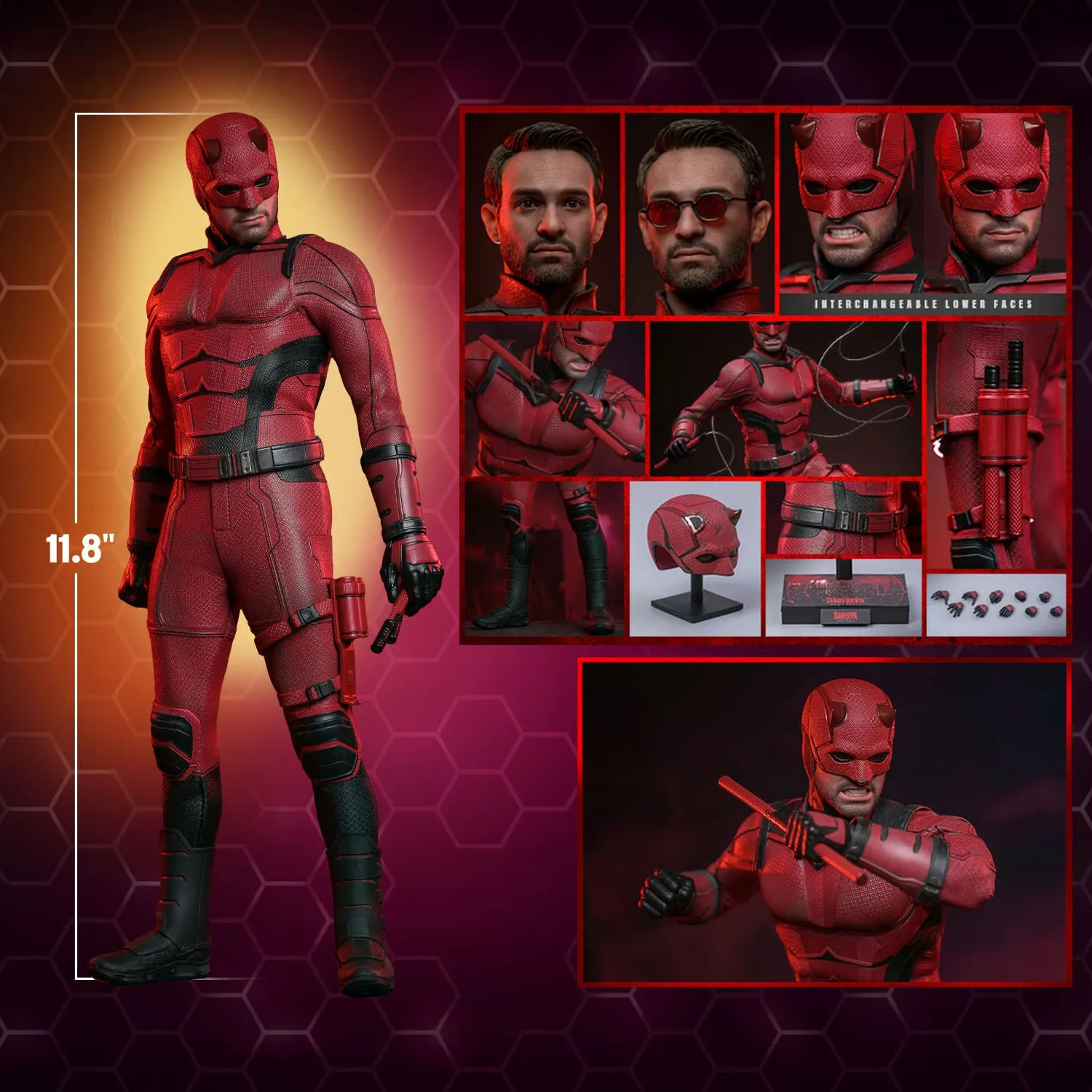 Hot Toys Marvel Comics Disney  Daredevil: Born Again Daredevil 1/6 Scale 12" Collectible Figure