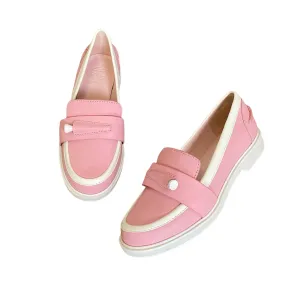 Tory Burch | Women's Pink Leather Golf Loafer with Tags | Size: 6